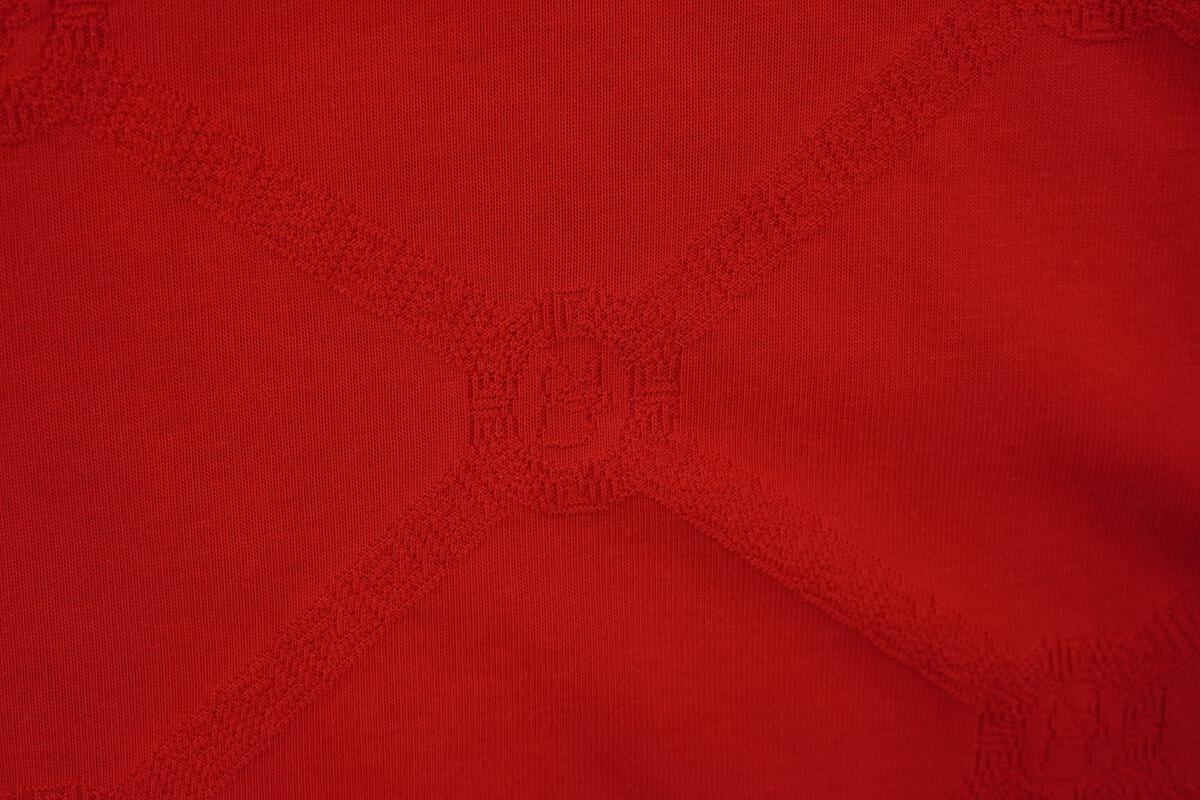 Makobi M298 Embossed Knit Tee in Red, view 6