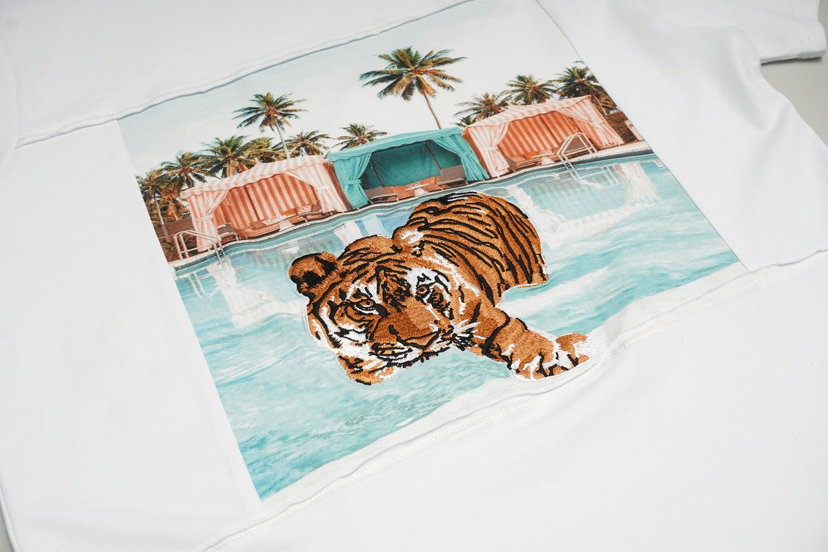 M304 Tiger In Paradise Tee - White