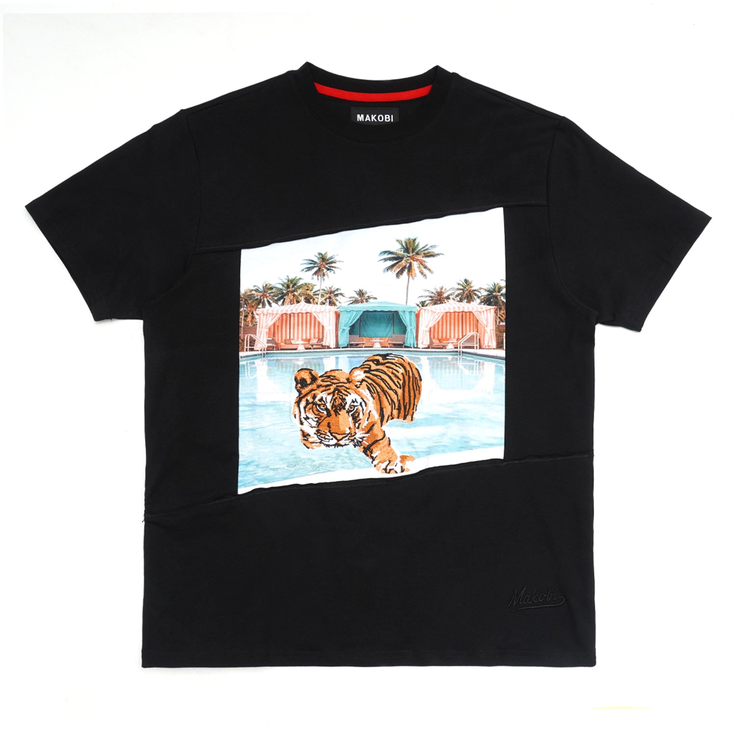 Makobi M304 Tiger In Paradise Tee in Black