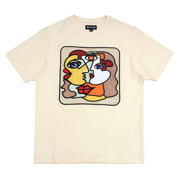 M314 Two Face Abstract Tee - Natural