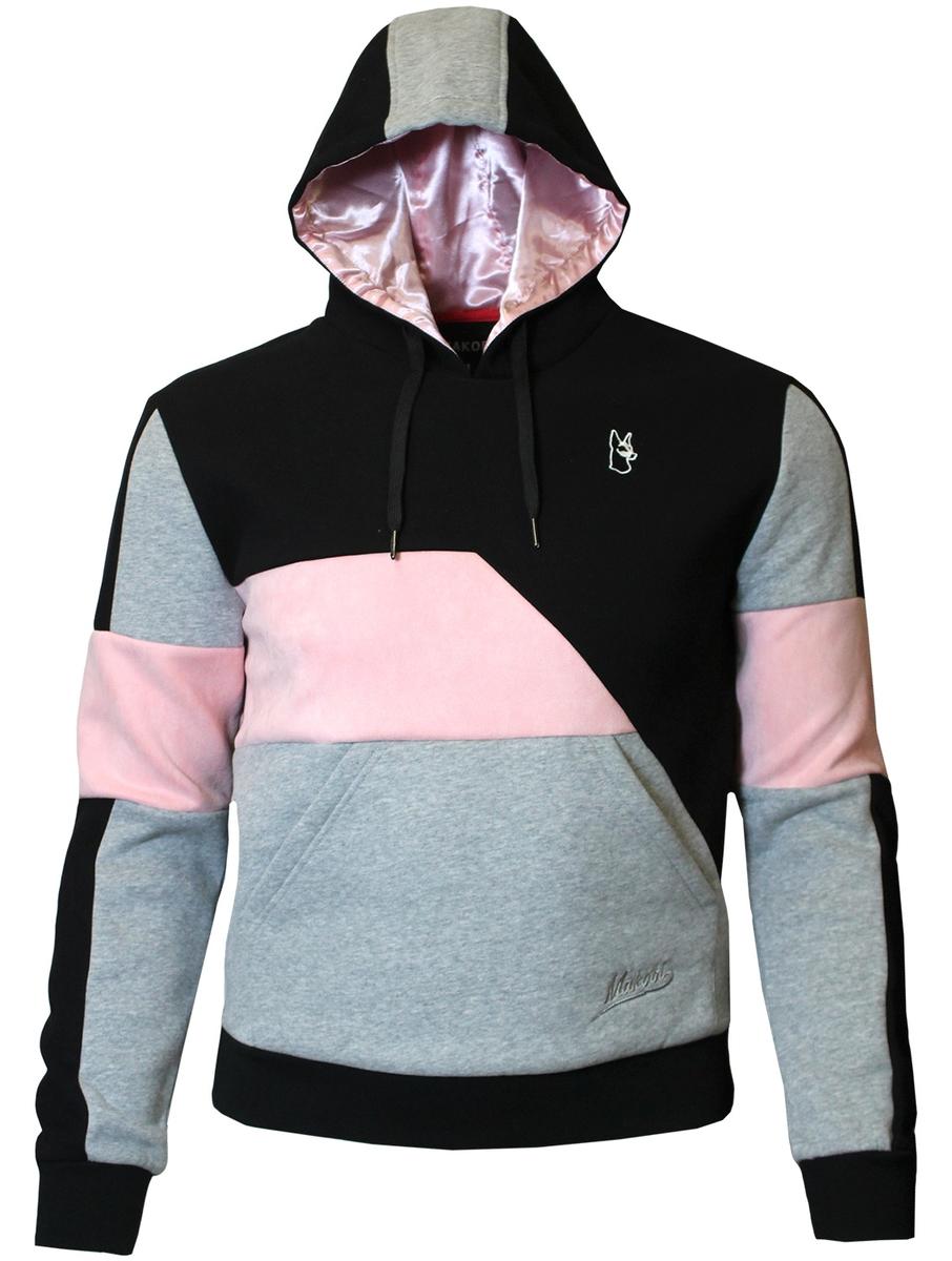 M3380 Makobi Tri Awọ Hoodie Ṣeto - Black