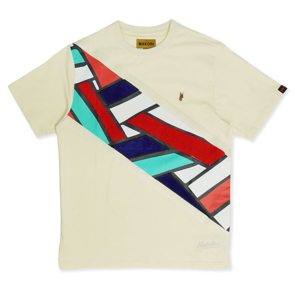Makobi M367 Makobi Block Tee in Natural