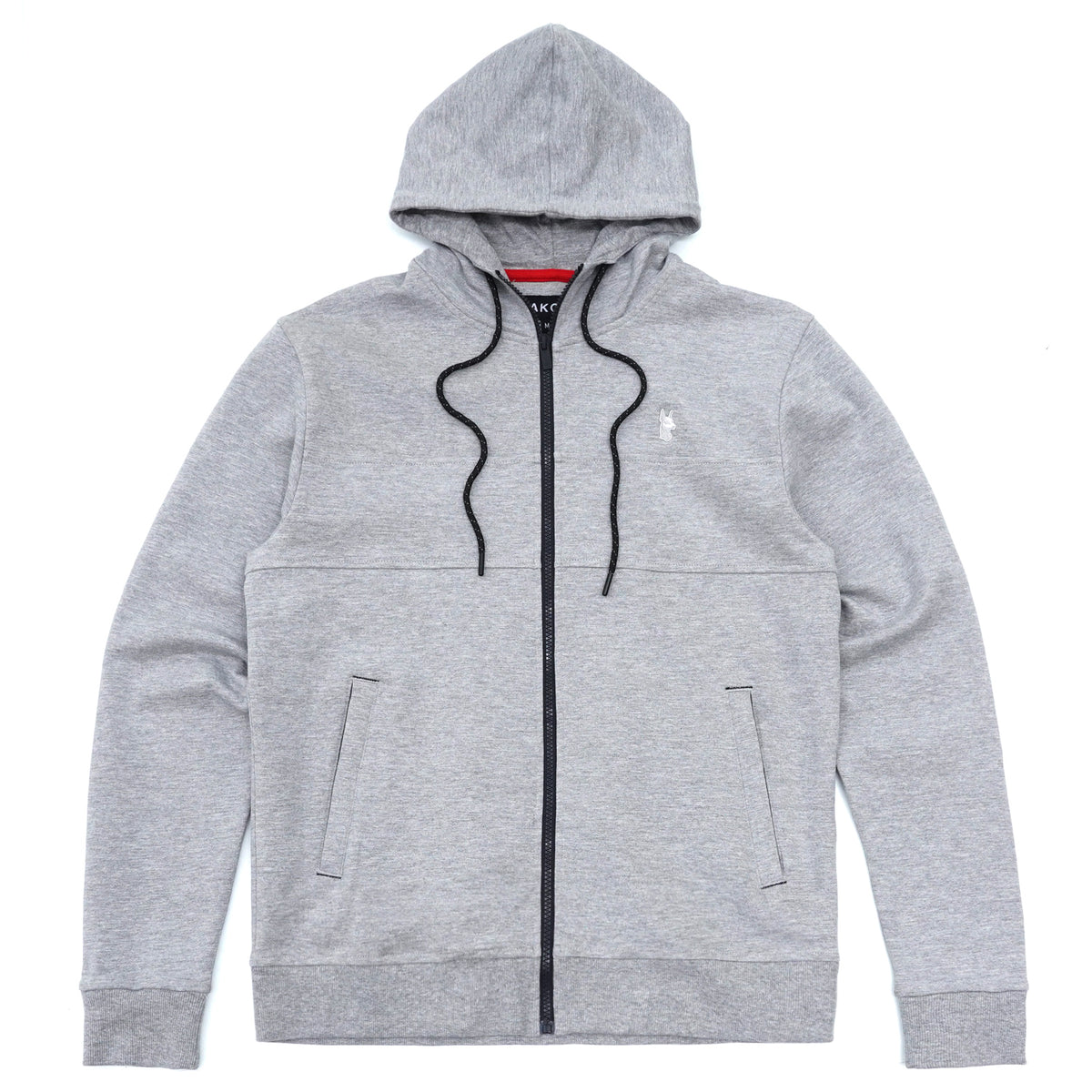 Makobi M3707 Tech Fleece Zip Up Hoody Set in Gray, view 4