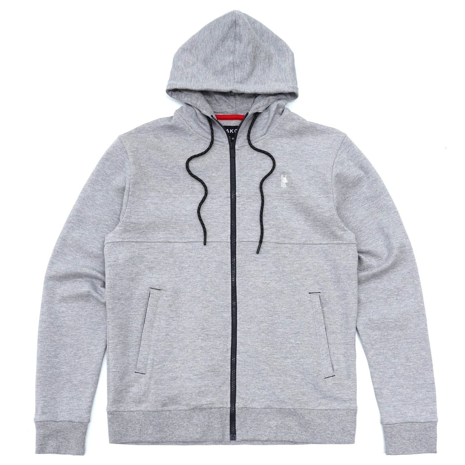 Makobi M3707 Tech Fleece Zip Up Hoody Set in Gray, view 4