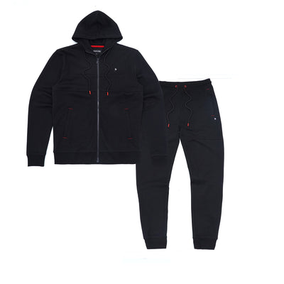 M3707 Tech Fleece Zip Up Hoodie Set - Black