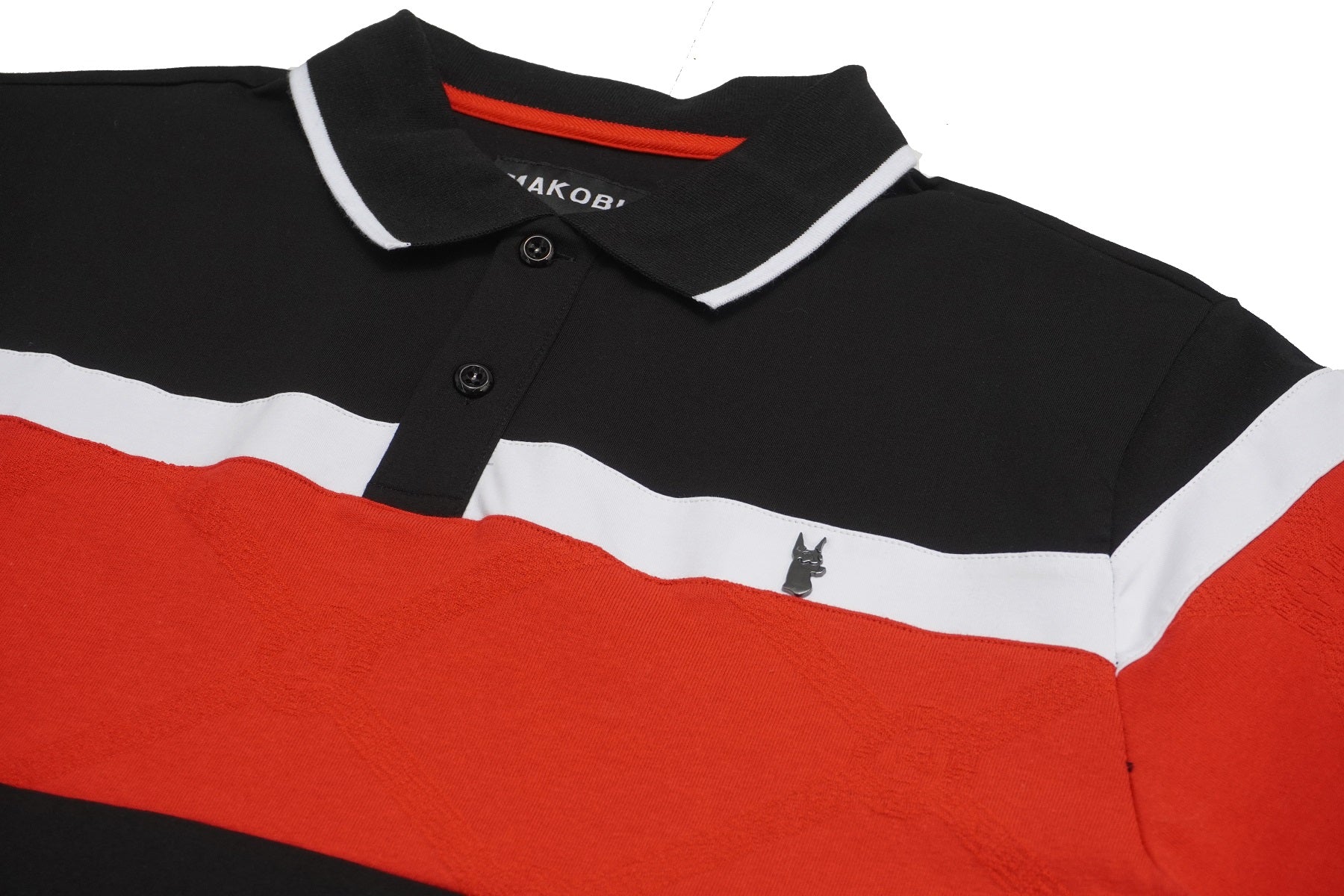 M392 Makobi Monogram Horizon Polo Shirt - Black/Red