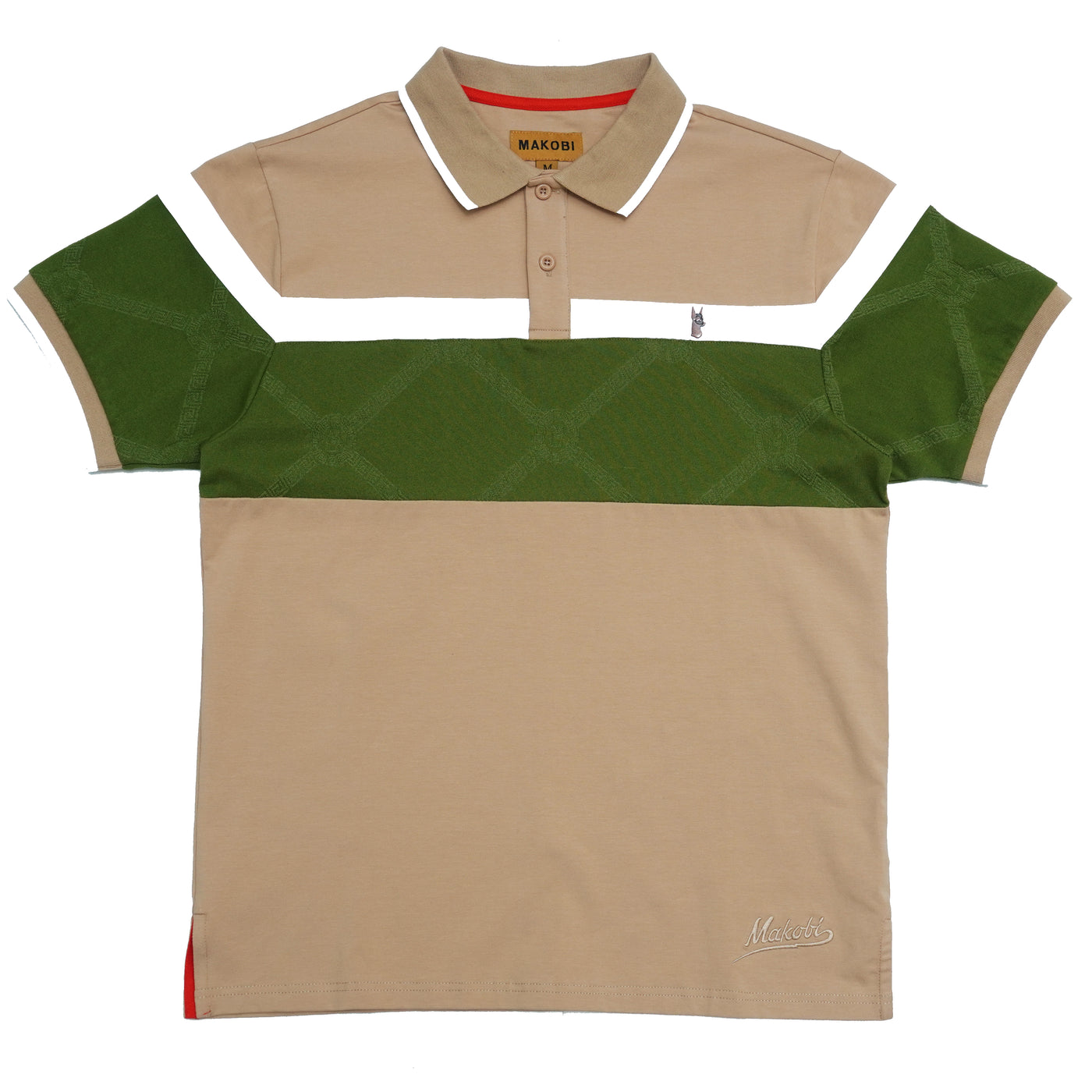 M392 Makobi Monogram Horizon Polo Shirt - Khaki
