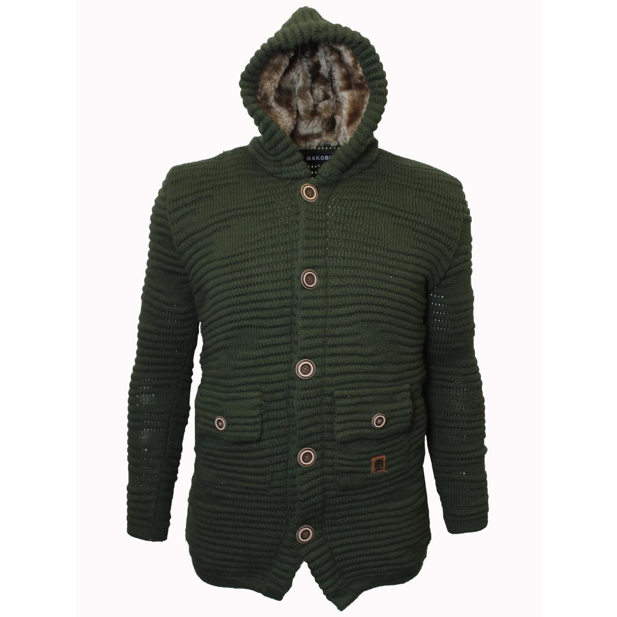 M4036 Ribbed Knit with Fur Lining - Olive