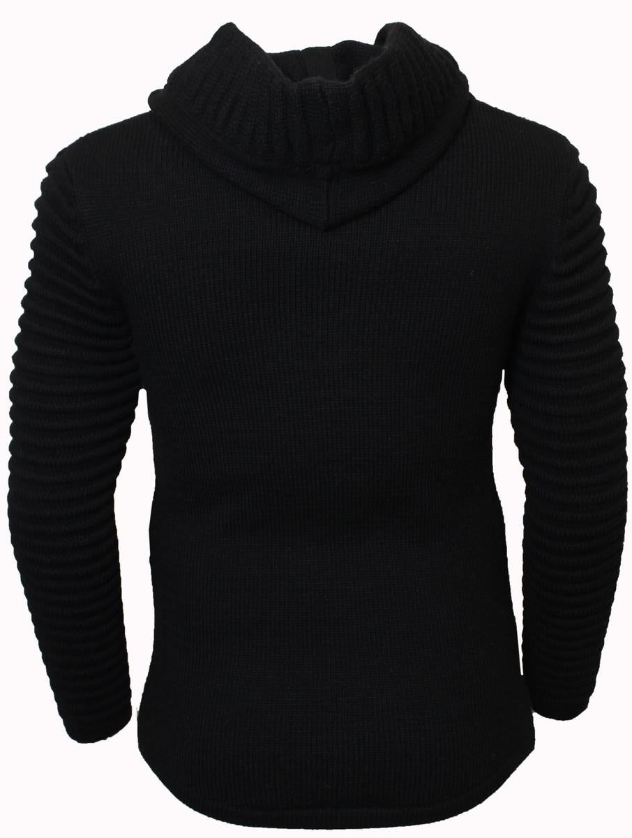 M4215 Makobi Ribbed Elongated Sweater - Black