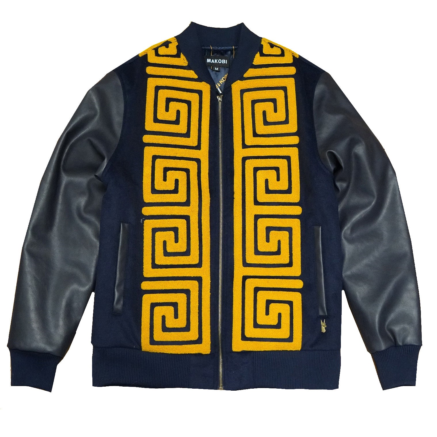 Makobi M4338 Adonis Wool Varsity Jacket in Navy, view 4