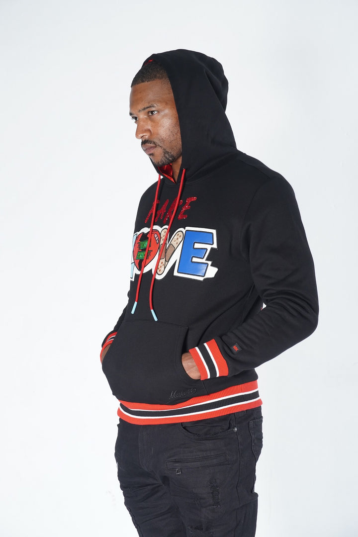 M4760 Fake Love Hoodie - مشکی