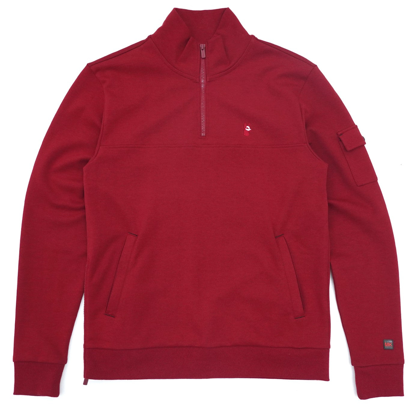 Makobi M4810 Tech Fleece Half in Zip Pull Over Set - Burgundy, view 2