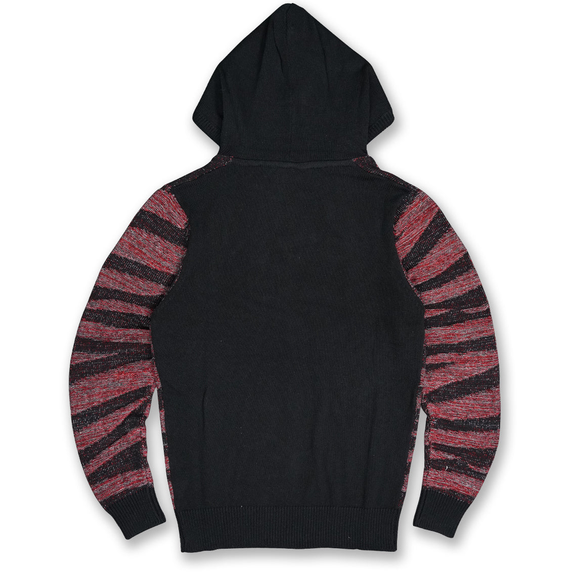 Makobi M5050 Tiger Knit Hoody Sweater in Black, view 4