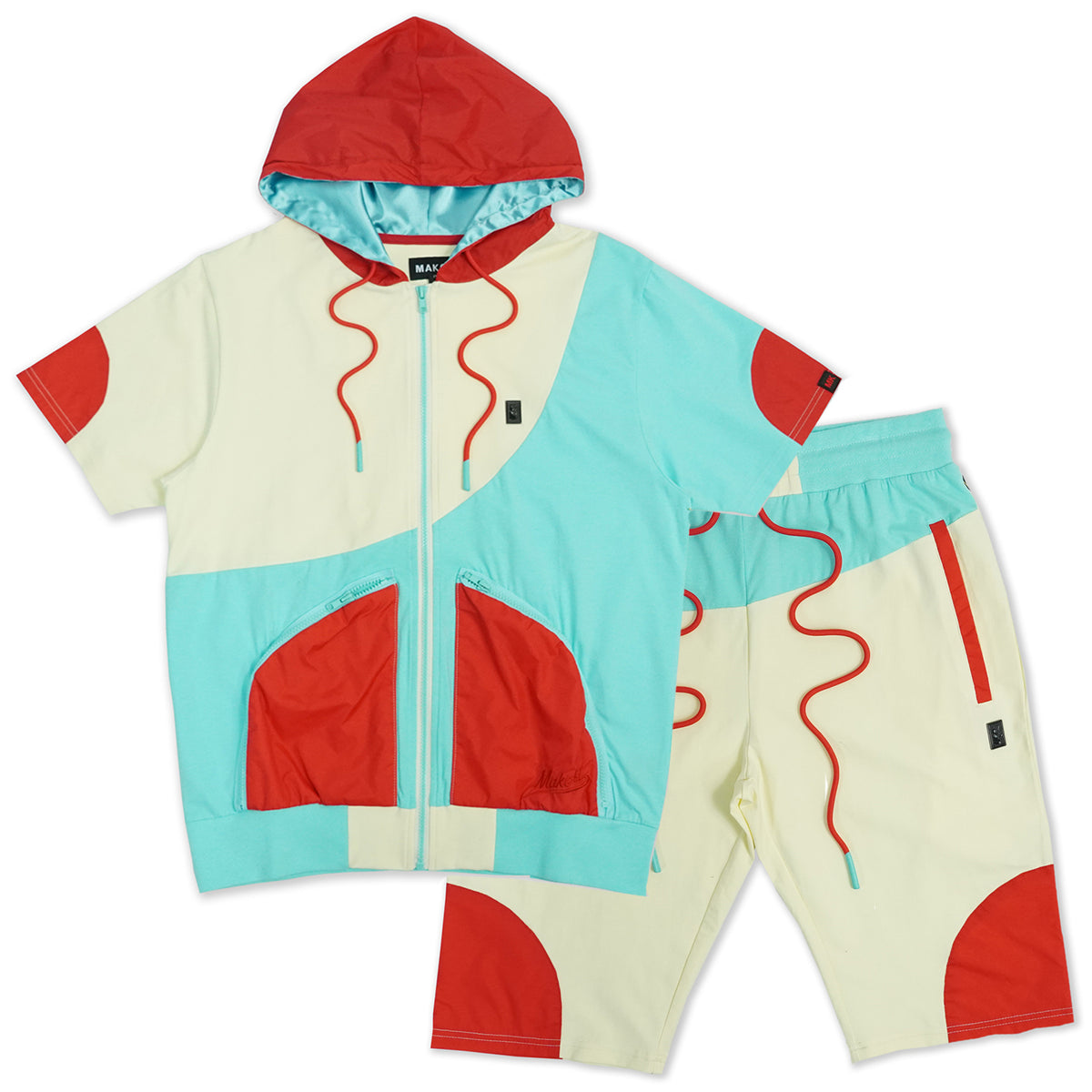 M536 ColorBlock Track Short Set - Natural