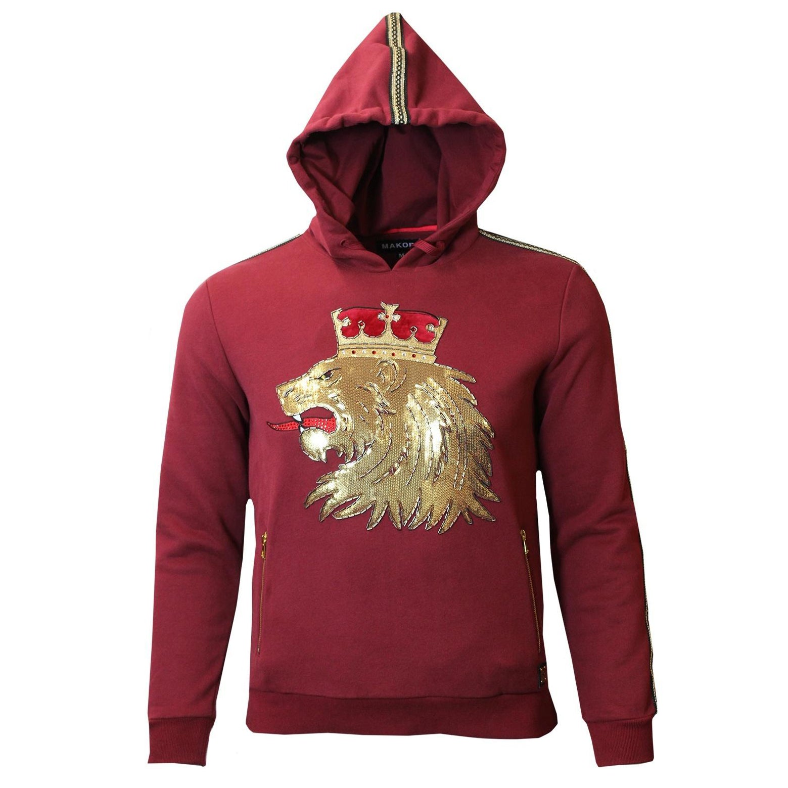 M5700 Makobi Lion Crown Fleece Sweatshirt - Burgundy