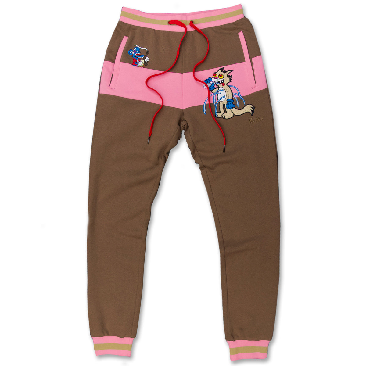 Makobi M6223 Fake Friends Sweatpants in Brown
