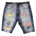 M748 Makobi Hermosa Shredded Shorts - Dark Wash