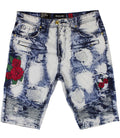 M761 Makobi Biker Rose Shorts - Light Wash