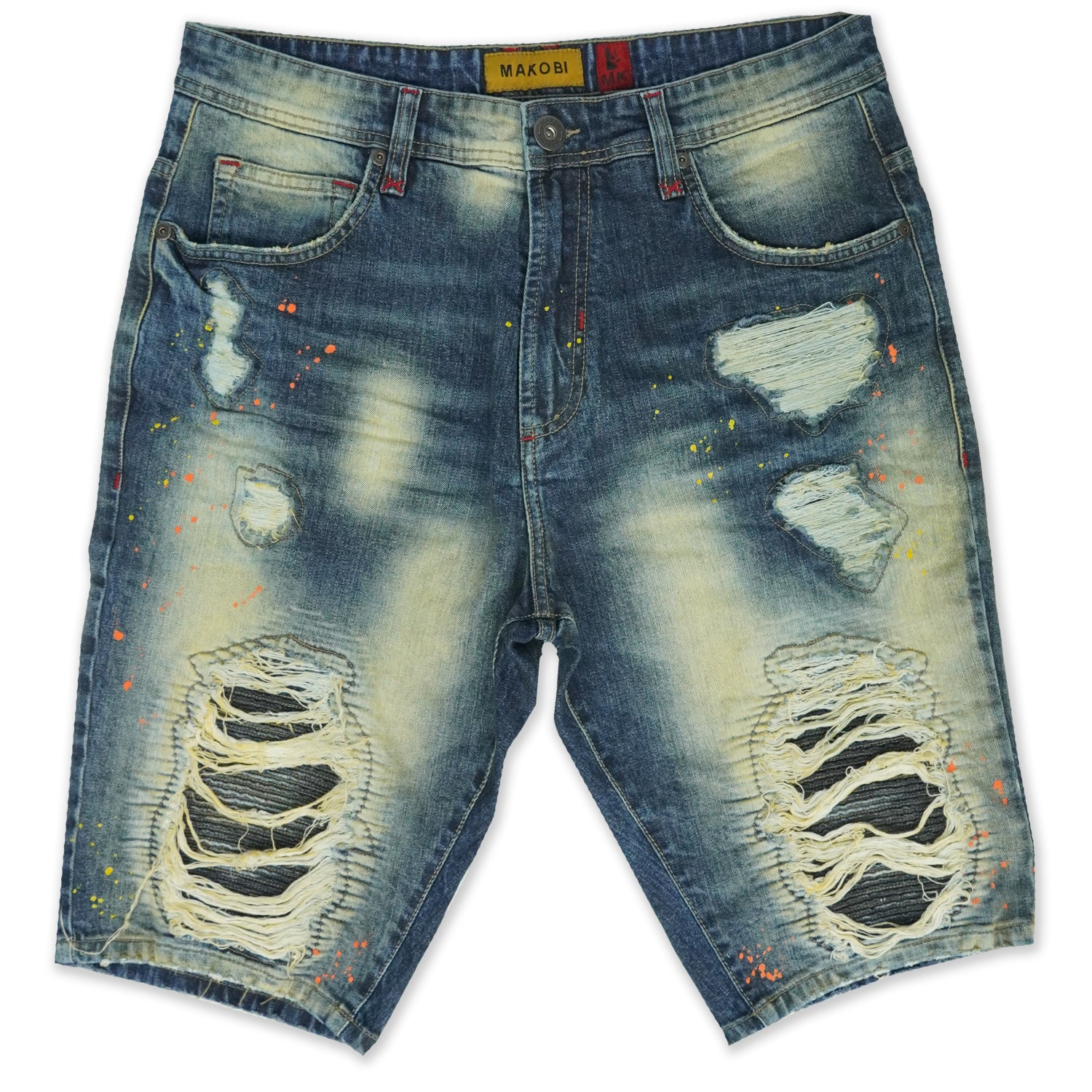 M920 Stinson Shredded Shorts w/Paint Splash - Dirt