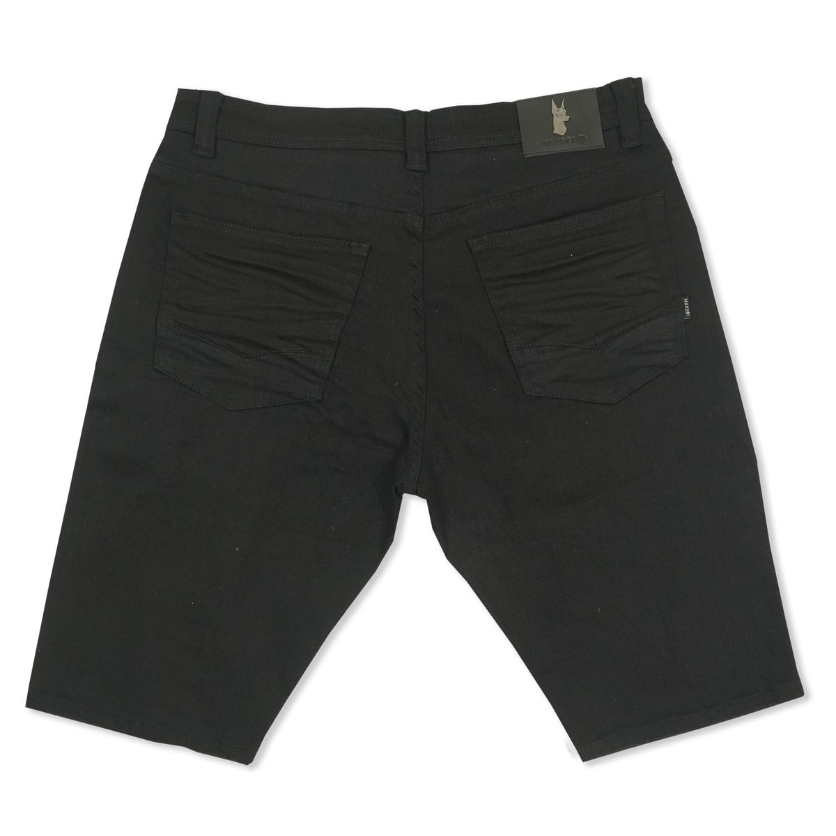 Makobi M970 Galveston Biker Shredded Shorts in Black-Black, view 2