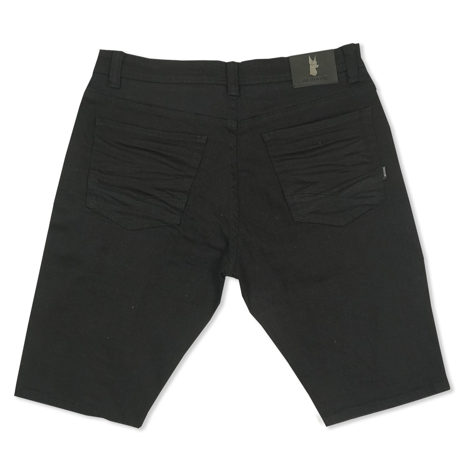 Makobi M970 Galveston Biker Shredded Shorts in Black-Black, view 2