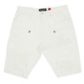 Makobi M970 Galveston Biker Shredded Shorts in White