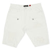 M970 Galveston Biker Shredded Shorts - White
