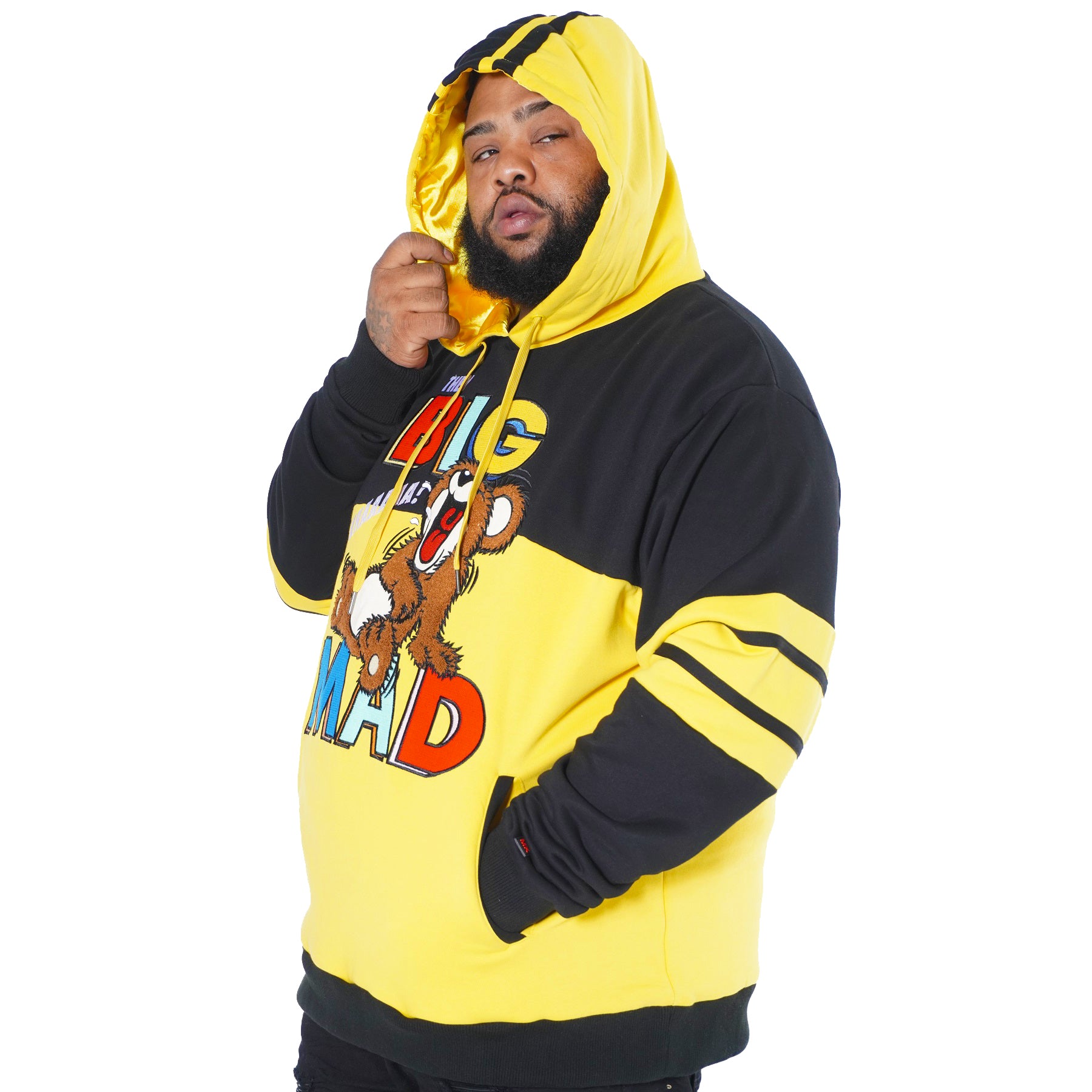Makobi M3701 Big Mad Hoodie in Black, view 3