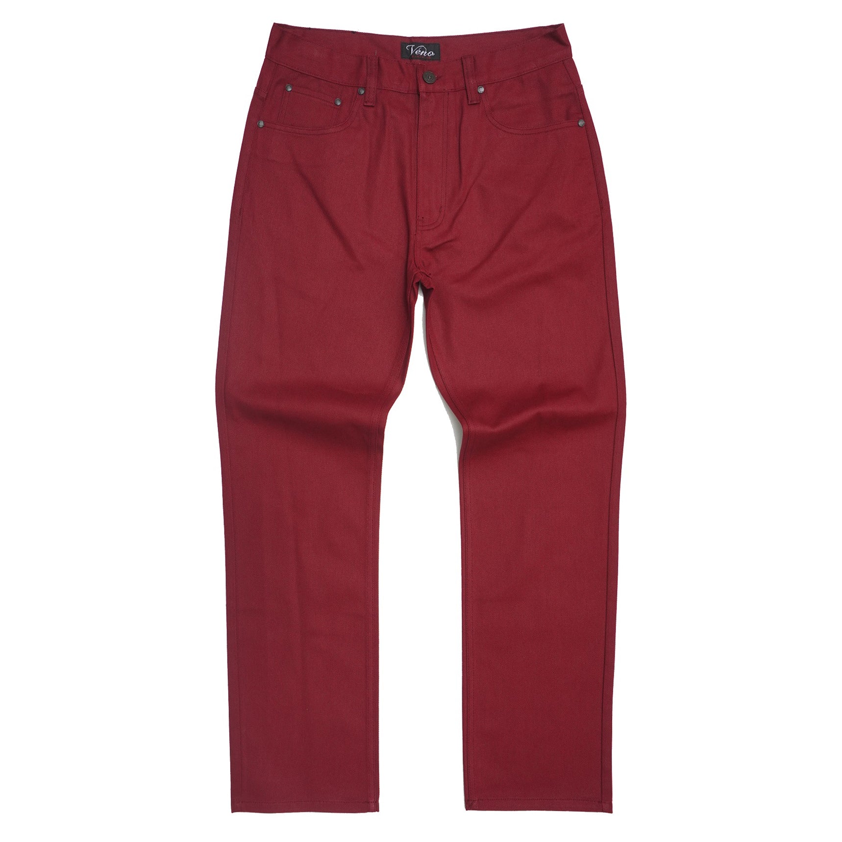 Makobi V1761 Veno Twill Denim Jeans in Burgundy, view 2