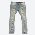 Makobi F1734 Frost All Over Shredded Jeans in Dirt