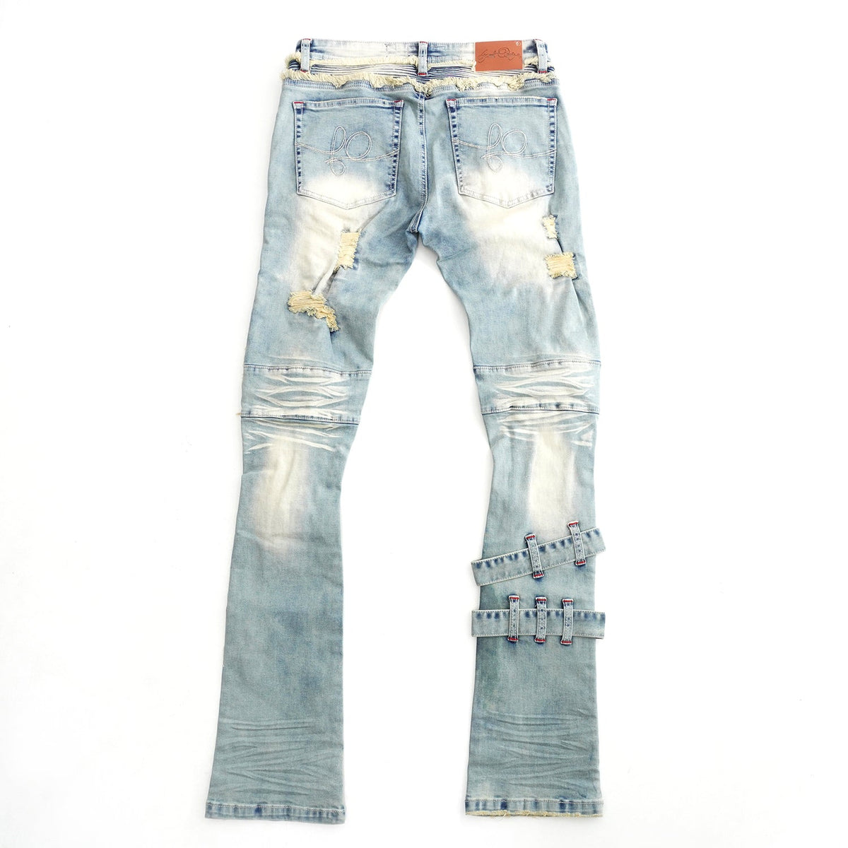 Makobi F1779 Shredded Stack Jeans in Dirt, view 5