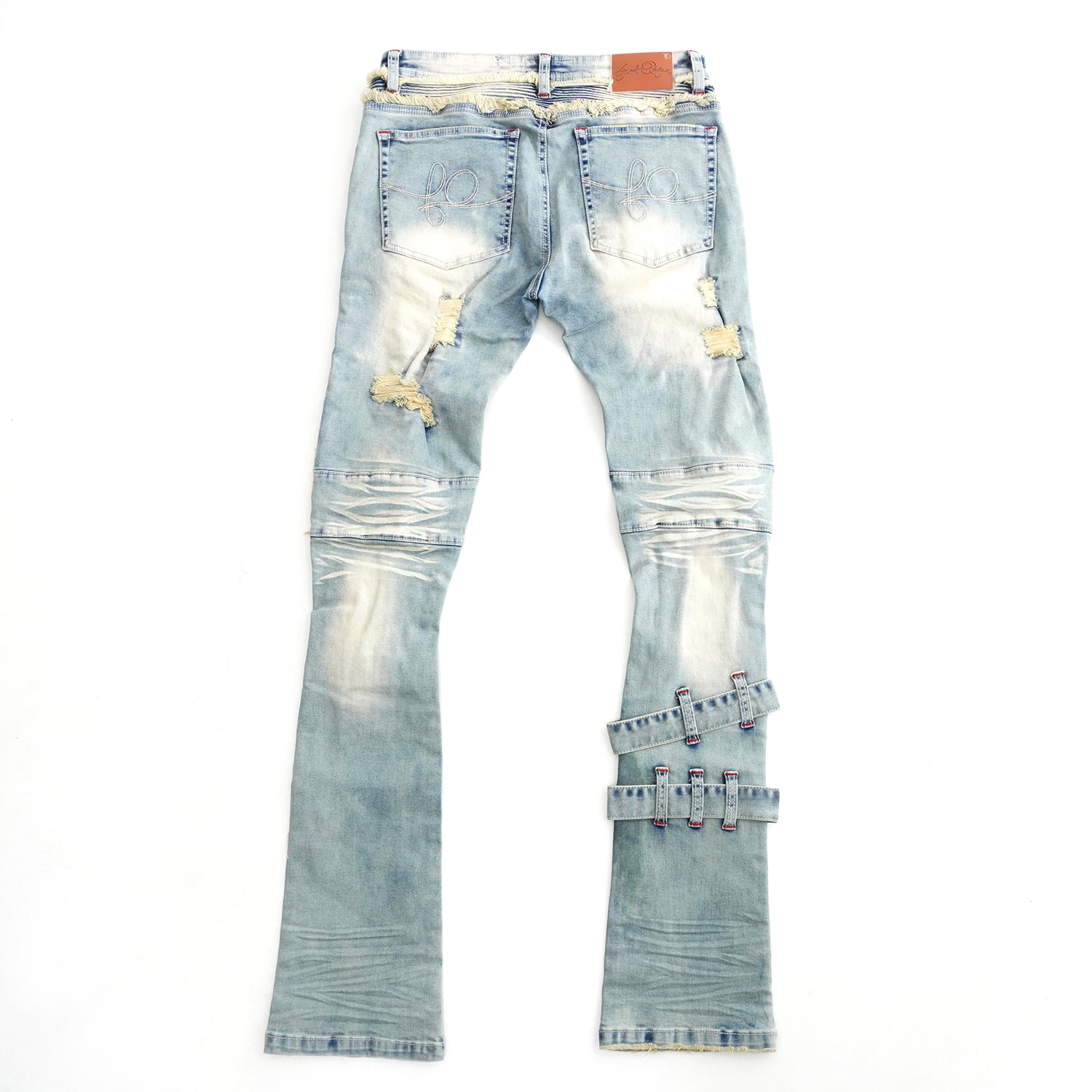 Makobi F1779 Shredded Stack Jeans in Dirt, view 5