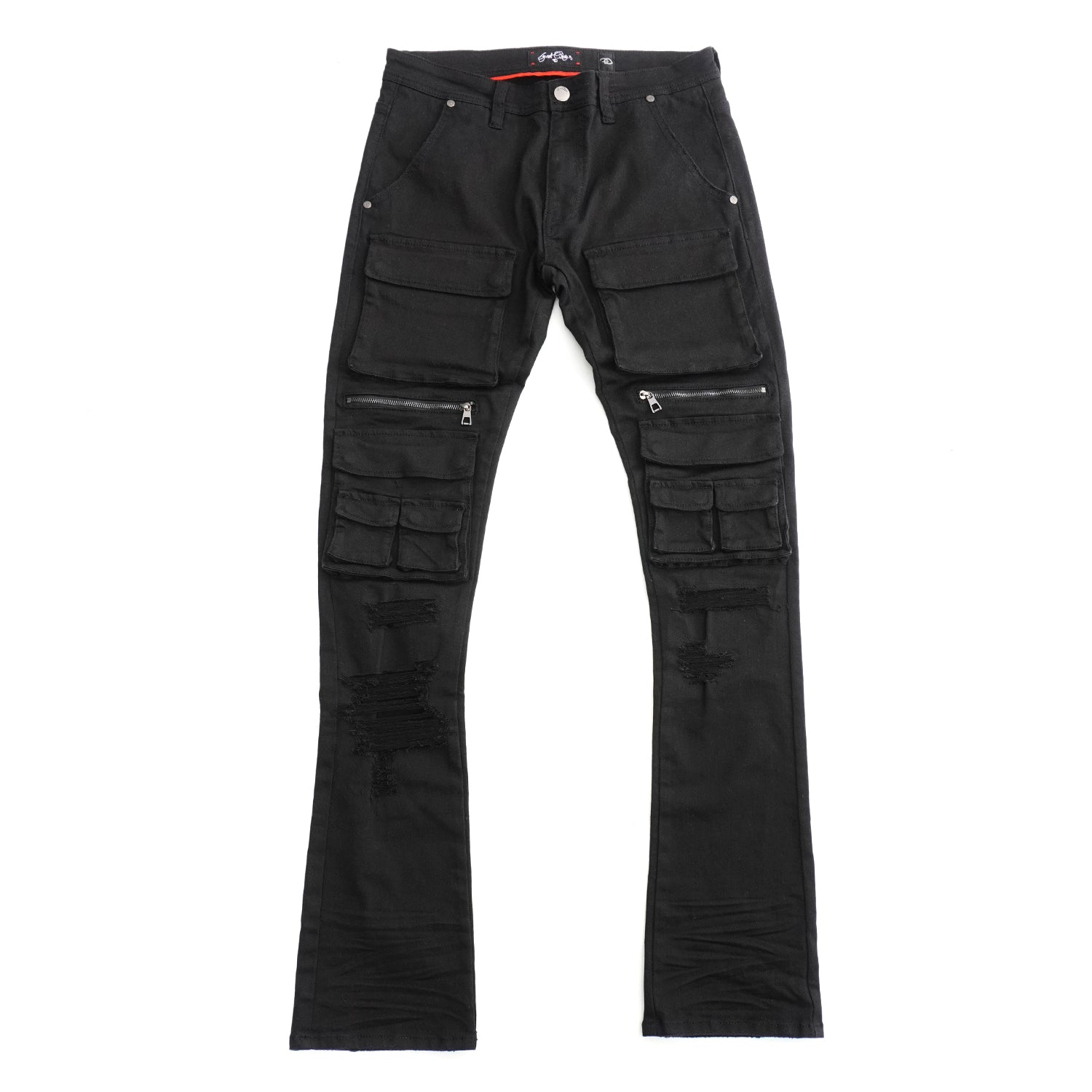 F1728 Cargo Stack Jeans - Black/Black