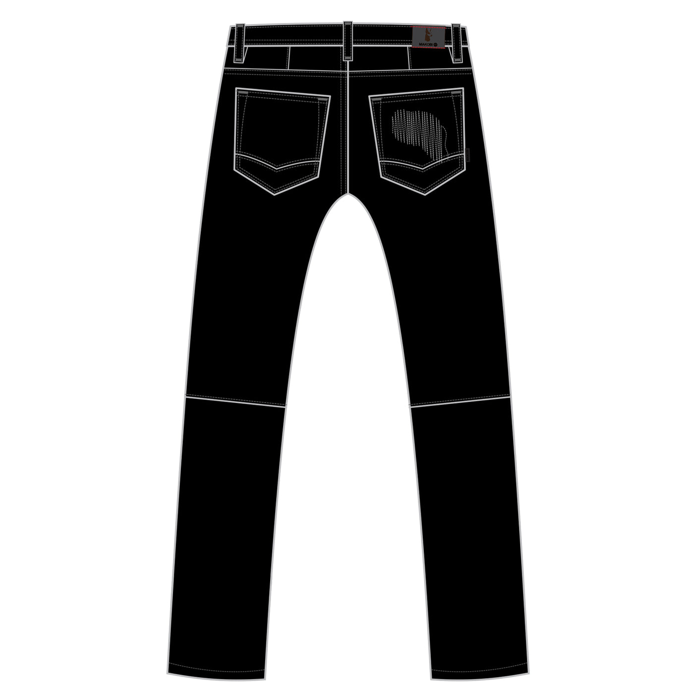 M1709 Makobi Ripped Jeans With Slashes - Black