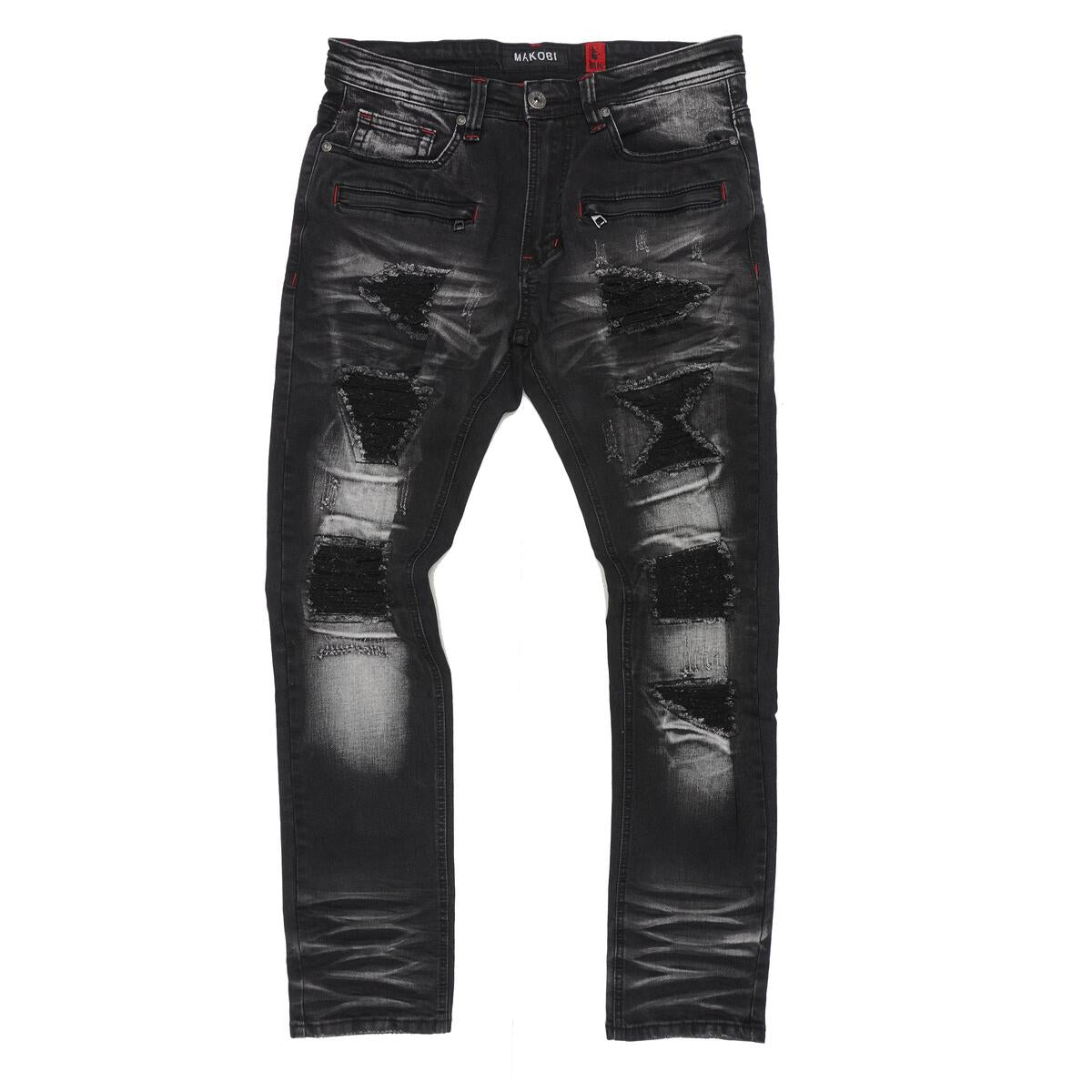 M1944 Pipa Shredded Jeans - Black Wash